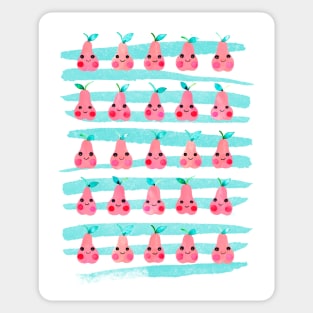 Cute Pink Pears - Sweet Happy Fruits Sticker